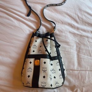 MCM drawstring bucket purse